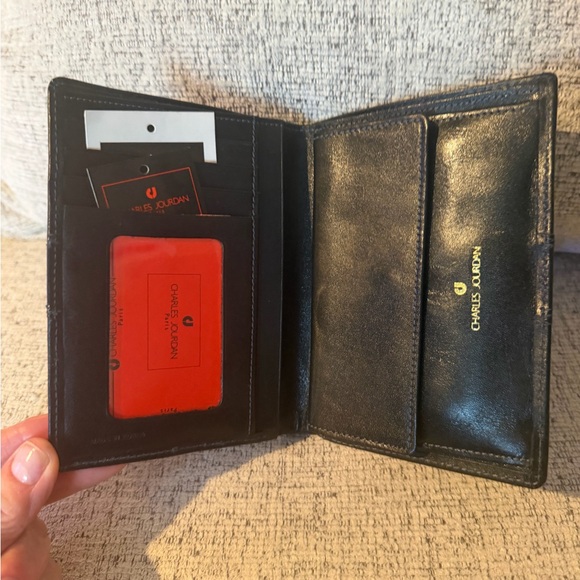 Charles Jourdan Vintage NWT Black Leather Wallet 5.5x4.25 - Picture 3 of 10